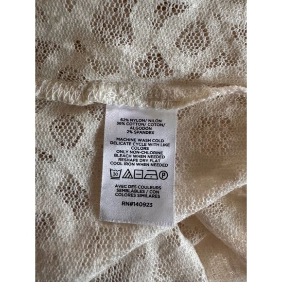 NWT Anne Taylor LOFT Tan V-Neck Chiffon Cross Tie Closure Cardigan Womens Size L - Picture 8 of 8